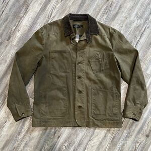 Rag & Bone x Barneys Olive Waxed Cotton Chore Jacket Corduroy Collar Men’s 42